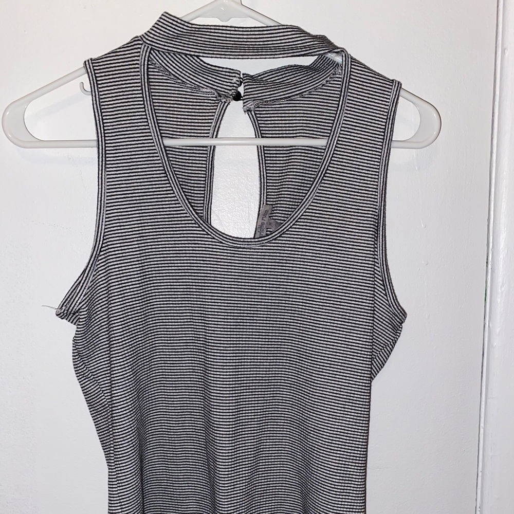 charlotte russe turtle neck stripped tank top